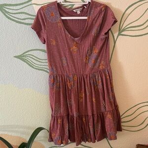 Toad&Co Burgundy Floral Mini Dress